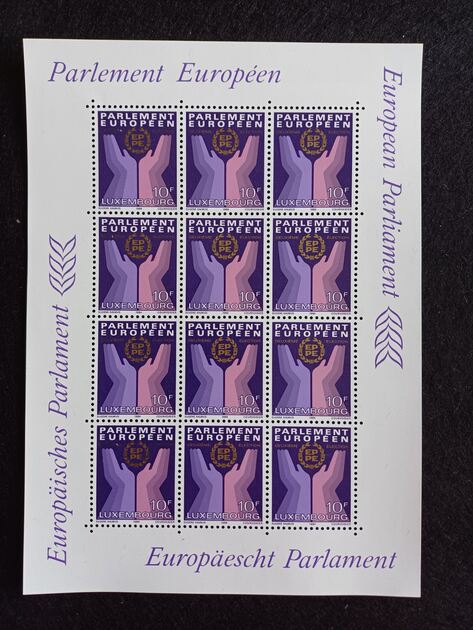 Filatelia - Luxemburgo – Folha nova Parlamento Eur. Selos