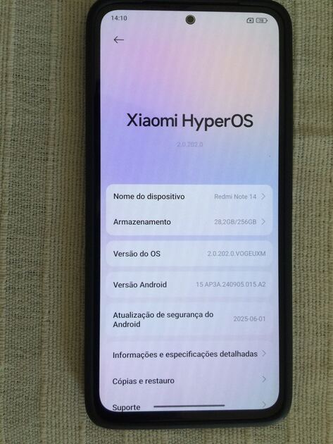 Xiaomi redmi note 14 , 256 gb. Telemóveis