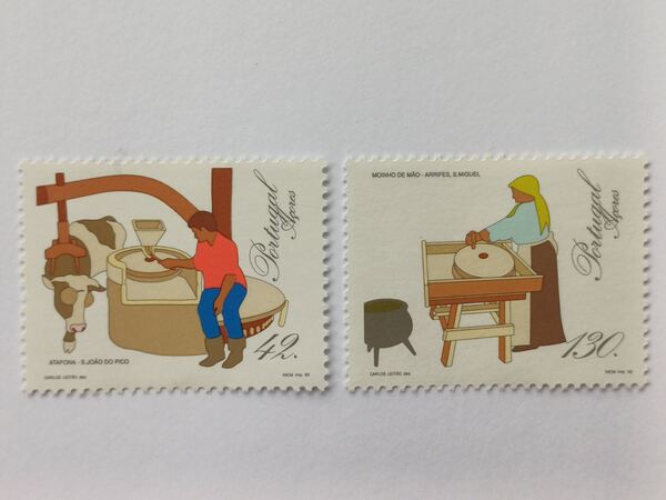 Portugal - Engenhos de moer - Açores, 1993. Selos