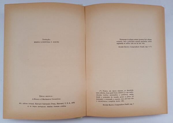 História das invenções mecânicas – 2 Volumes . Livros
