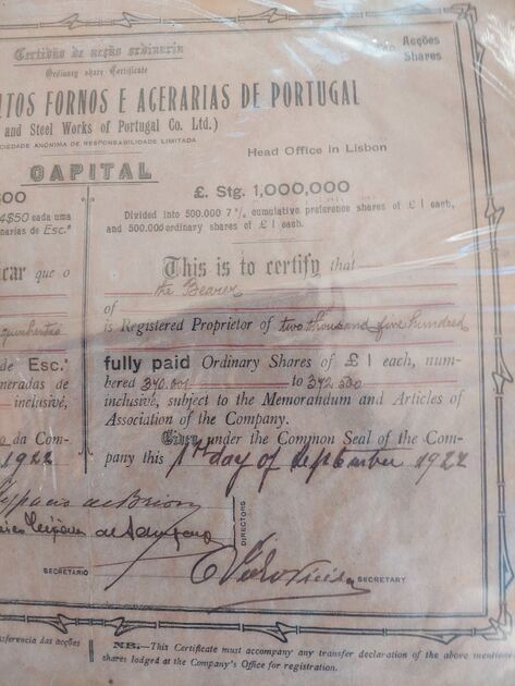 Título de ações antigo. Outras Artes e Coleccionismo