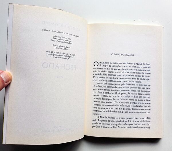 Mundo Fechado, de Agustina Bessa-Luís . Livros
