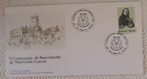 FDC 500 Anos Nascimento Martinho Lutero. Selos