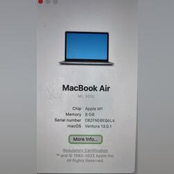 Macbook Air  M1, 2020. Portáteis. Leiria. Apple  8GB   Cinzento Novo / Como novo