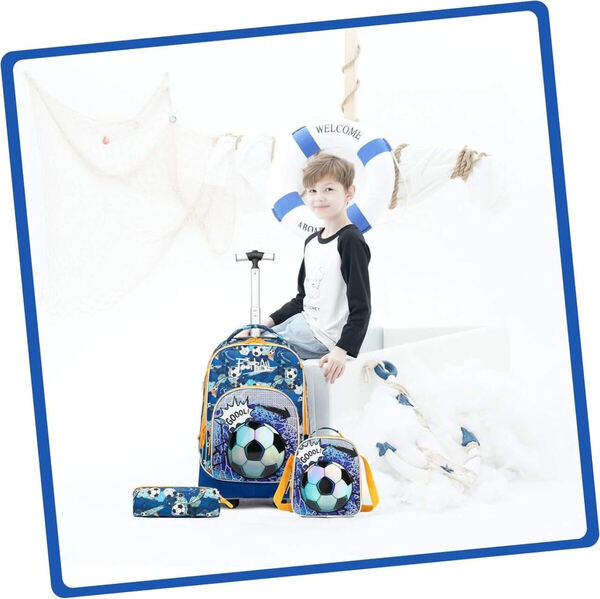 Conjunto Trolley Escolar Futebol 3 peças: Mochila . Mochilas