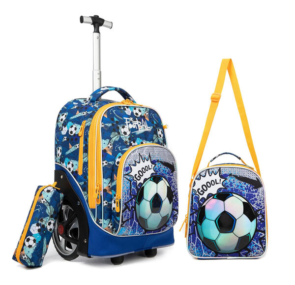 Conjunto Trolley Escolar Futebol 3 peças: Mochila . Mochilas
