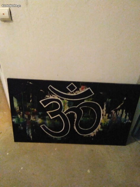 Pintura óleo em tela, Simbolo Yoga, único, feito p. Quadros