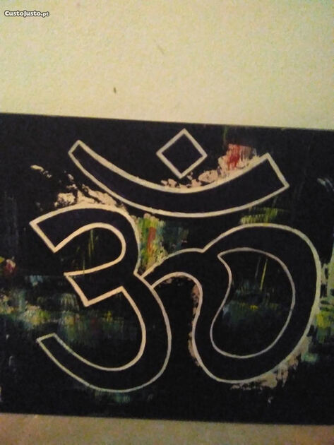 Pintura óleo em tela, Simbolo Yoga, único, feito p. Quadros