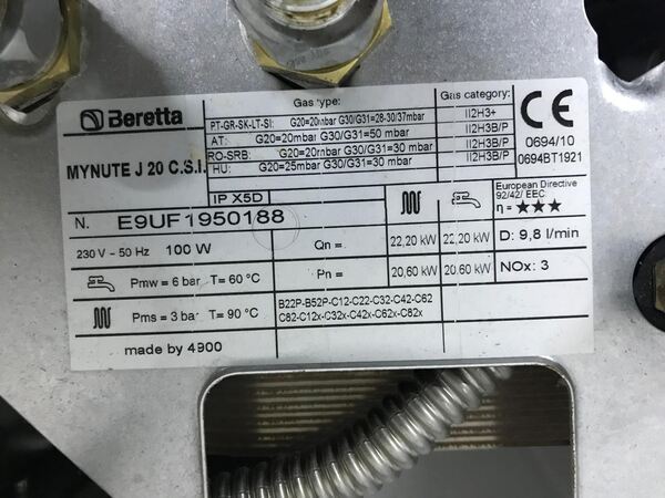 Caldeira Beretta Mynute J 20 CSI - OPORTUNIDADE. Radiadores e Aquecimento