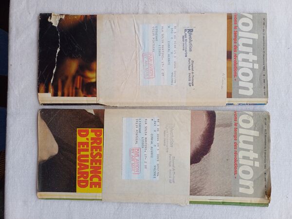 Revistas Révolution de 1982 dirigidas a Á. Cunhal. Revistas