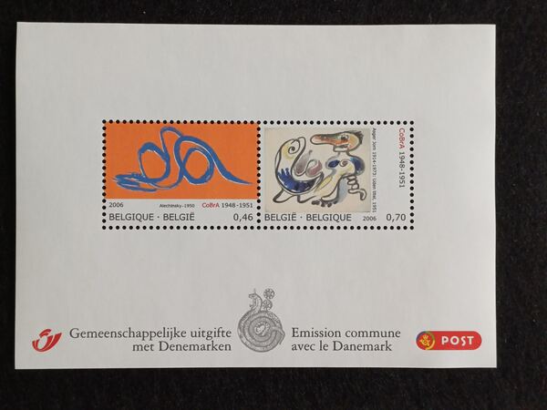 Bloco Cobra Kunst, Emissão conjunta Bélgica Dinama. Selos