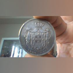 Moeda 1000 Reis Prata 1845. Moedas