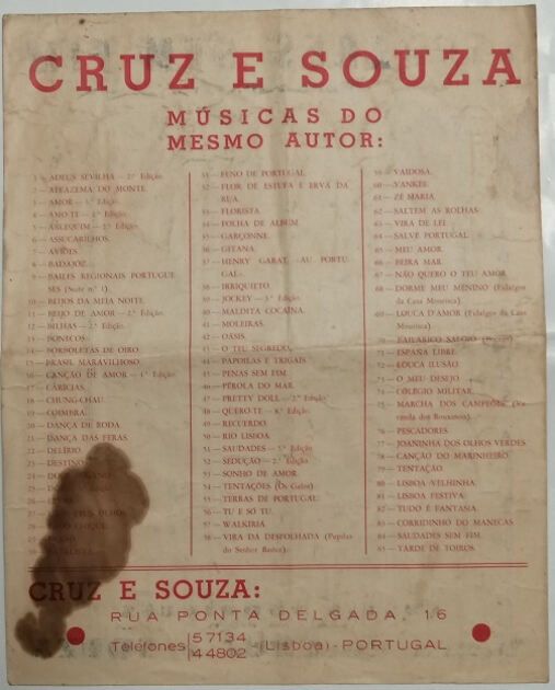 Pauta de música antiga Tarde de Toiros – Manuel do. Outras Artes e Coleccionismo