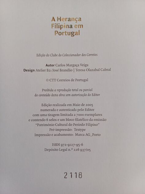 Livro A Herança Filipina em Portugal . Selos