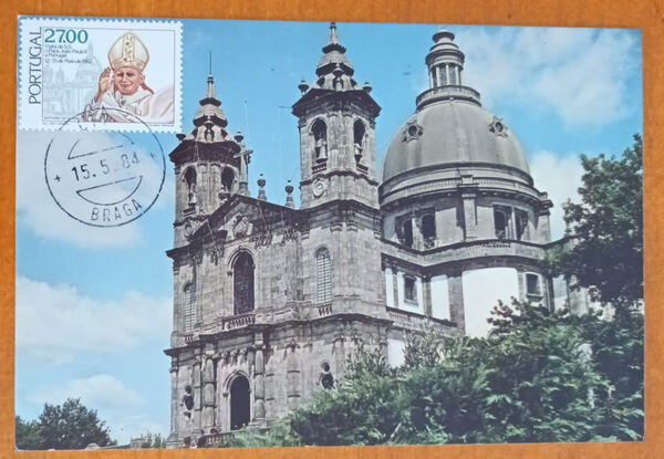 Postal Papa João Paulo II Portugal. Selos