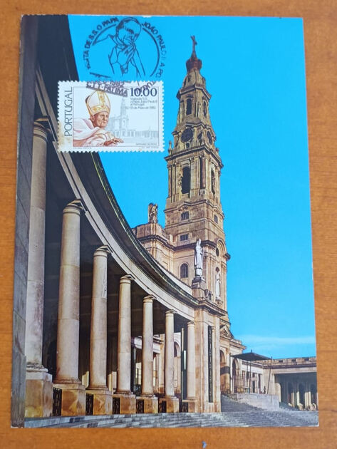 Postal Papa João Paulo II Portugal. Selos