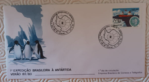 FDC 1ª Expedição Brasileira à Antártida. Selos