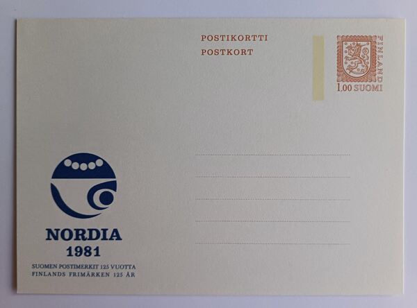 Filatelia - Inteiro postal finlandês– Nordia 1981. Selos