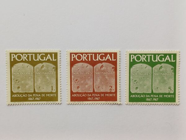 1º Centenário da abolição da pena de morte, 1967. Selos