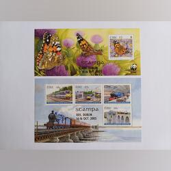 Blocos Stampa 2005 Borboletas e Caminhos de Ferro. Selos