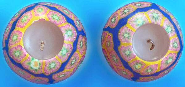 Vela Millefiori Globo Vitral Florido, Novas. Artesanato
