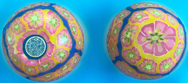 Vela Millefiori Globo Vitral Florido, Novas. Artesanato
