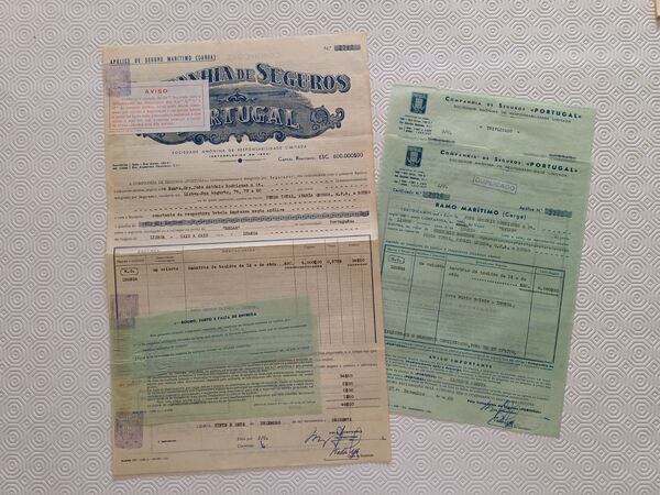 Documentos antigos - Apólices de Seguros antigas. Outras Artes e Coleccionismo