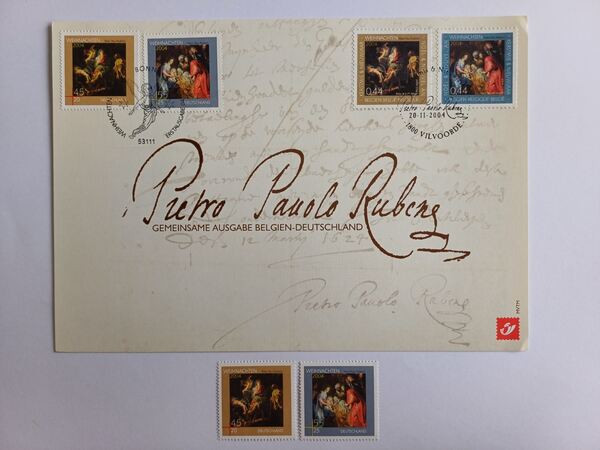 Emissão Bélgica-Alemanha, Pierre-Paul Rubens 2004. Selos