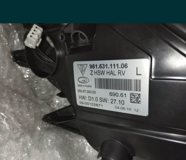 arol Óptica Porsche Cayman, luz led.. Faróis dianteiros