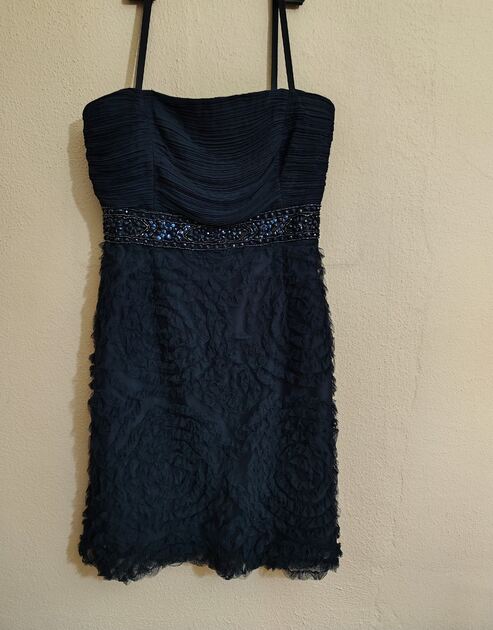 Vestido elegante de Festa azul escuro tamanho S da Síntesis . Vestidos