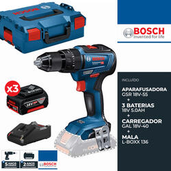 Bosch aparafusadora a bateria GSR 18V-55. Máquinas de perfuração. Vila Nova de Gaia.      Novo / Como novo