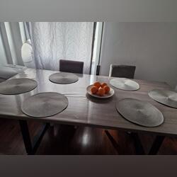 Mesa de Jantar cinza - Living Room Table gray. Mesas de Jantar