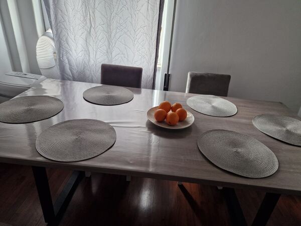 Mesa de Jantar cinza - Living Room Table gray. Mesas de Jantar