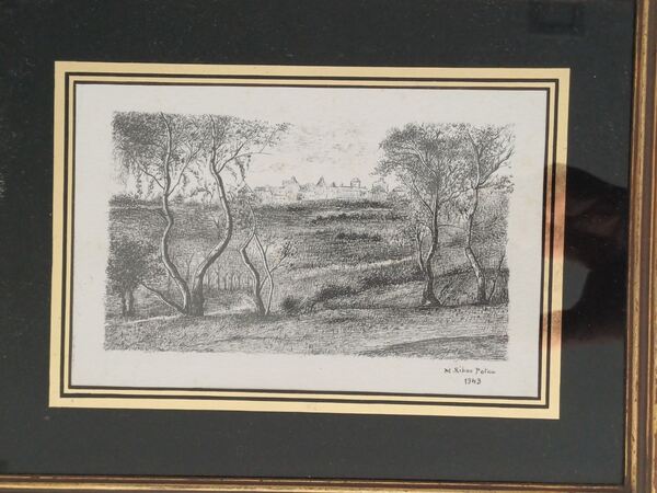 Quadro Gravura de M. Ribas Potau, 1943 . Quadros