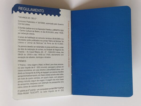 Passaporte filatélico Lubrapex 2003. Selos