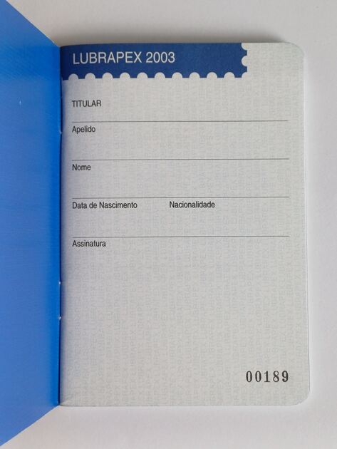 Passaporte filatélico Lubrapex 2003. Selos