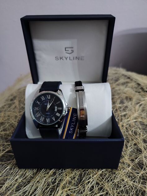 Conjunto relógio e pulseira de homem da marca Skyline . Relógios de Pulso