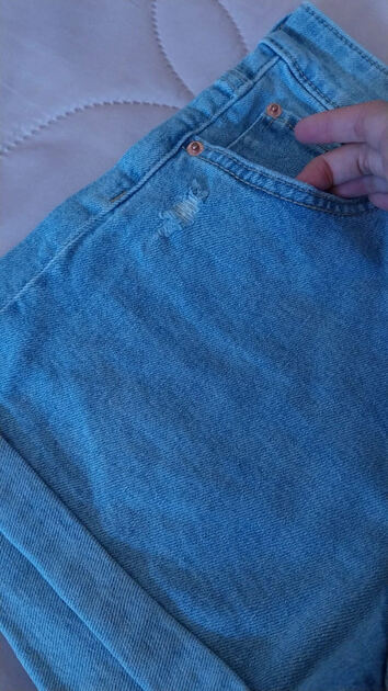 Calções Ganga Azuis Claros Rasgões – Bershka 36. Calções