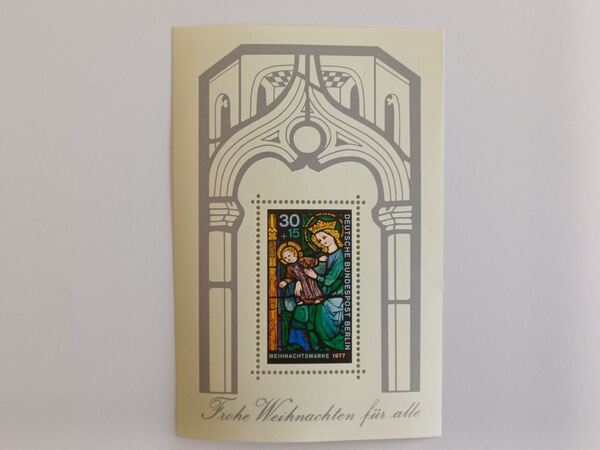 Alemanha Berlim – Bloco Feliz Natal 1977. Selos