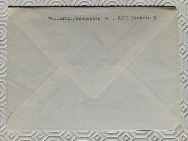 Envelope circulado com selo alemão alusivo ao Bice. Selos