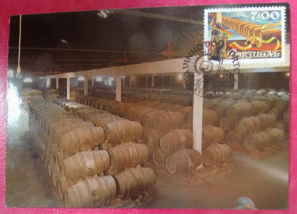 Cartão Postal Vinho do Porto 1970 7$00. Selos
