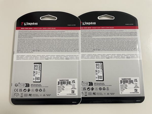 2 discos ssd 240Gb selados . Disco rígido