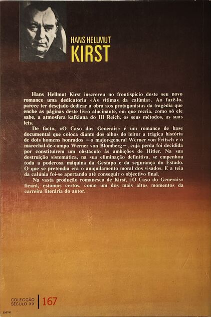 O Caso dos Generais - Hans Helmut Kirst. Livros