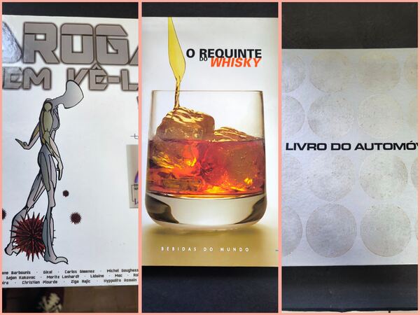 Livro diverso automóvel, whisky e drogas. Livros