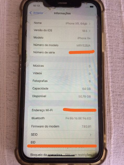 Iphone XR, 64 gb, branco, desbloq.. Telemóveis