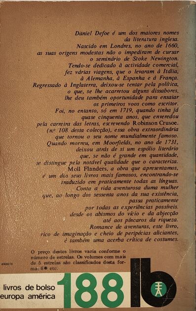 A Vida Amorosa de Moll Flanders - Daniel Defoe. Livros