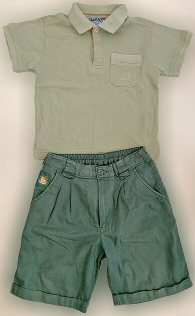 Calção de Criança Unissexo, Verde Forte, como Novo. Outros Roupas para Meninos