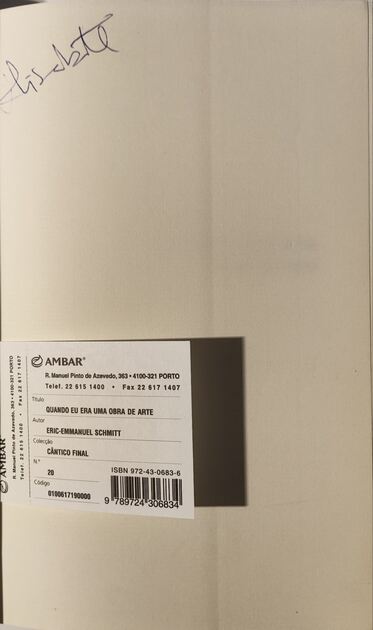 Quando eu era uma Obra de Arte. Livros