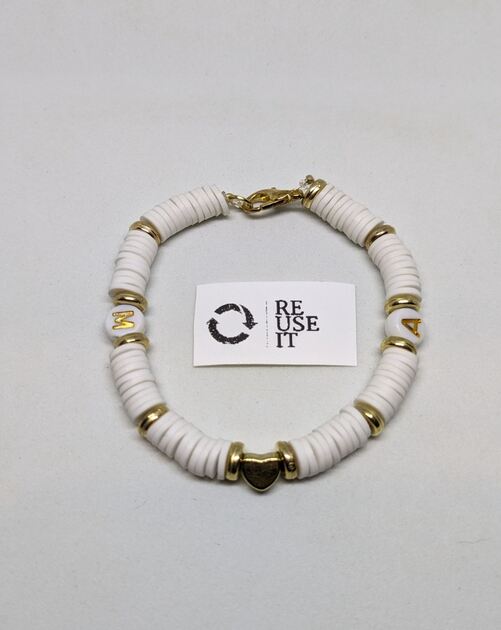 Pulseira White Love com iniciais. Pulseiras
