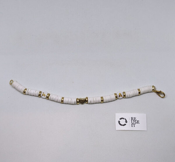 Pulseira White Love com iniciais. Pulseiras